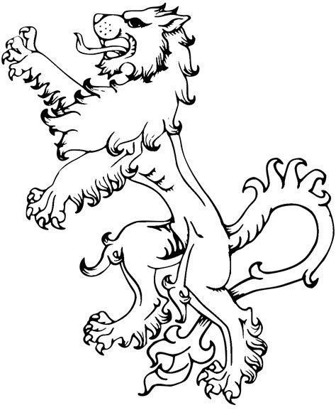 Lion Traceable Heraldic Art