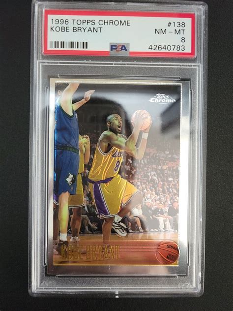 1996 97 Topps Chrome 138 Kobe Bryant RC Rookie Card PSA 8 RC Lakers