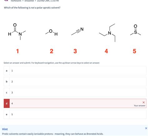 Solved Which Of The Following Is Not A Polar Aprotic Chegg