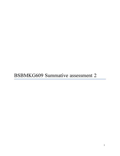 Gurmeet Bsbmkg 609 Summative Assessment 2 Docx BSBMKG609 Summative