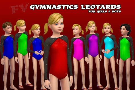 My Sims 4 Blog Fv Gymnastics Leotards For Girls And Boys Rhinestones