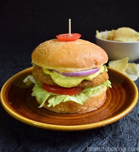 Double Cheese Veggie Burger - Bliss Of Cooking