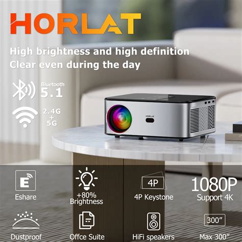 Horlat Android K Led Projector Ansi Full Hd P Video Home