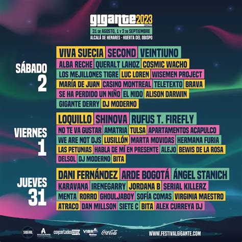 Festival Gigante Descubre El Cartel Por D As Del Festival