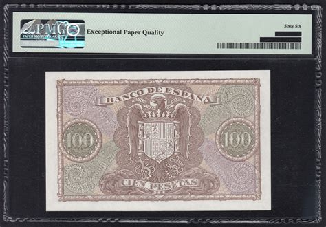 EspaÑa 100 Pesetas De 1940 Certificado Pmg 66 Epq