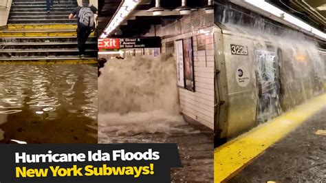 Scary Hurricane Ida Footage Of Flooded Subways In New York YouTube