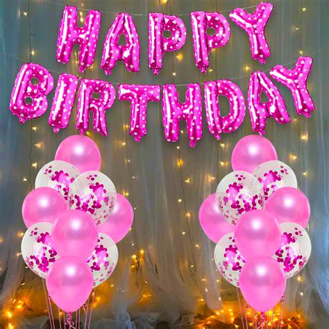 Buy Party Propz Pink Birthday Decoration Balloons Set Pcs Combo Kit