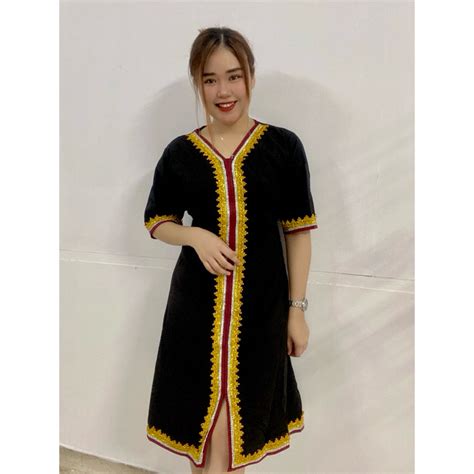 Borneo Dress Vneck Midi Shopee Malaysia