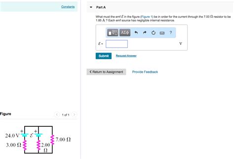 Solved Part A What Must The Emf E In The Figure Figure Chegg