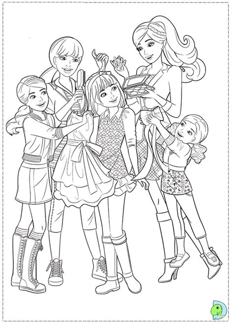 Barbie and her sisters in a Pony Tale, coloring Barbie- DinoKids.org