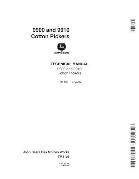 John Deere 9900 9910 Cotton Picker Pdf Technical Manual