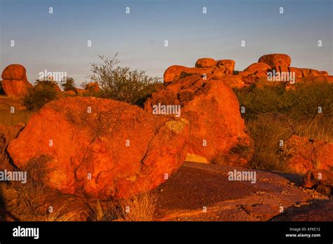 Devils Marbles at sunset Stock Photo - Alamy