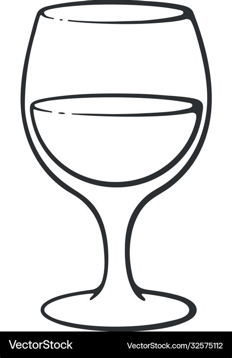 Hand Drawn Doodle A Glass With Wine Royalty Free Vector