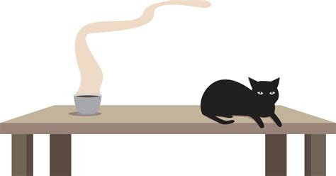 Cat On Table Illustration Vector On White Background Vector