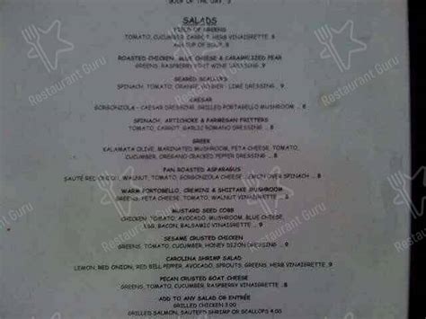 Menu at The Mustard Seed restaurant, Mount Pleasant, Chuck Dawley Blvd