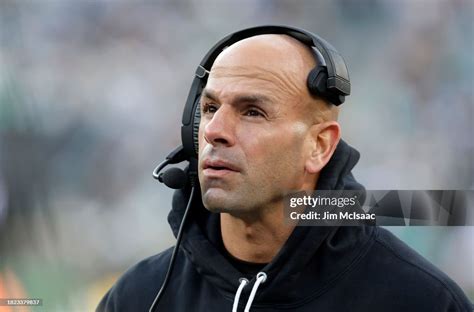 Head Coach Robert Saleh Of The New York Jets Looks On Against The