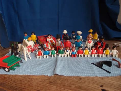 Gros Lot Playmobil Geobra Vintage Ancien System Personnages