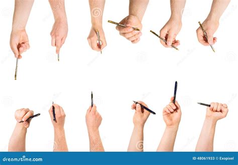 Caucasian Hand Holding Pen Isolated Stock Image Image Of Abstract