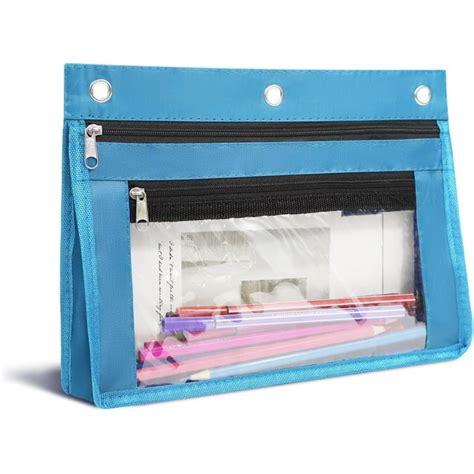 1pc Pencil Pouch For 3 Ring Binder Expandable Binder Pouches With
