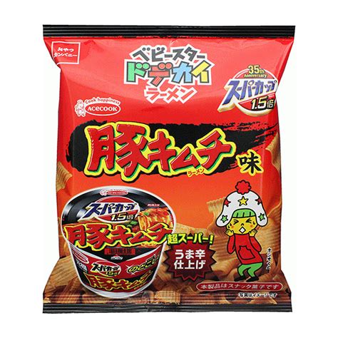 ベビースタードデカイラーメン ＜エースコック 豚キムチ味＞（おやつカンパニー）2023年4月17日発売 日本食糧新聞・電子版