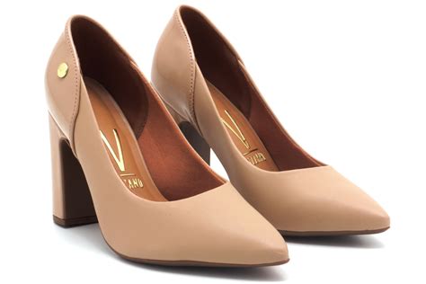 Scarpin Vizzano Pelica Salto Bloco Bico Fino Feminino Ian Calcados