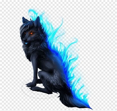 Anime Blue Wolf With Wings