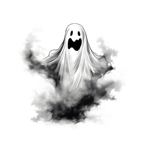 Premium Ai Image Handdrawn Halloween Ghost Whimsical Spirit