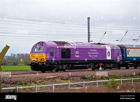 Class 67007 In Platinum Jublilee Livery On A Charter Train At Shipton