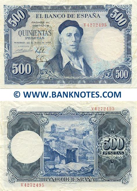 Spain Pesetas Spanish Currency Bank Notes European Paper