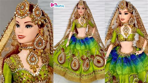 Barbie Lehenga Making Indian Barbie Bridal Lehenga And Jewellery