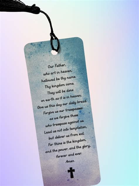 The Lords Prayer Bookmark Learn The Lords Prayer Christian T Idea