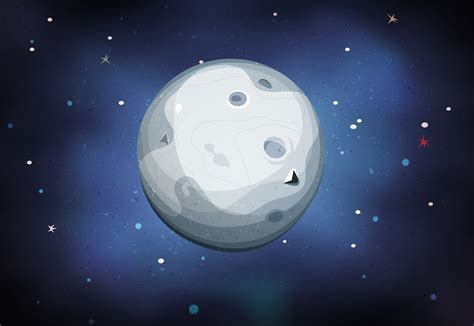 Moon Planet On Space Background 264866 Vector Art At Vecteezy