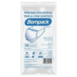 Mascara Descart Bompack Tripla C 50 Mascaras Descartavel