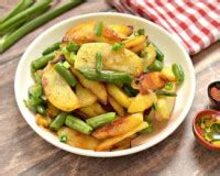 Картошка со стручковой фасолью на сковороде - 10 пошаговых фото в рецепте