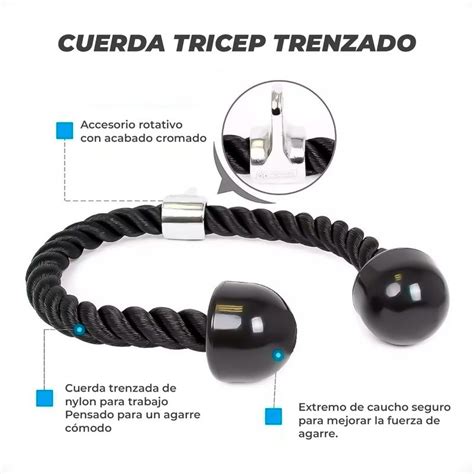 Cuerda Agarre Doble Para Polea Tríceps Bíceps Gimnasio Entrenamiento