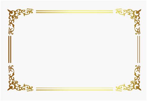 Rectangle Golden Frame Border Transparent Png - Gold Frame Border Png ...