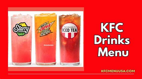 KFC Drinks Menu With Prices In USA 2025