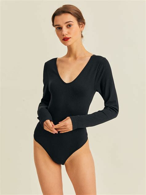 Sustainable Boutique Women Bodysuits Long Sleeve Backless Sexy