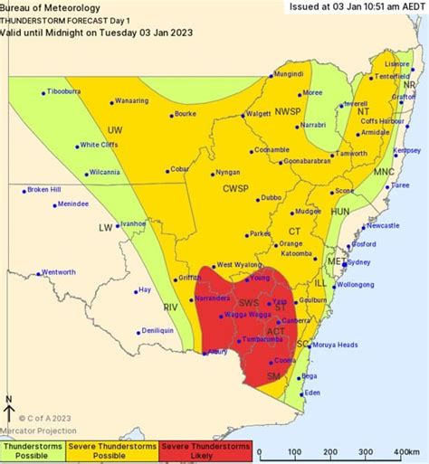 Bom Predicting Severe Thunderstorms Across Act Cw