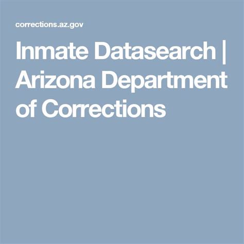 Inmate Data Search Arizona Department Of Corrections Rehabilitation