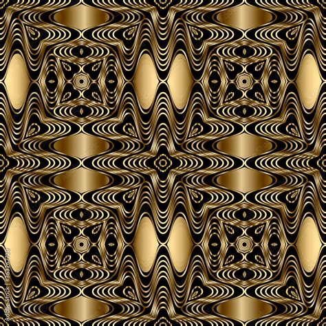 Gold Lines D Seamless Pattern Line Art Patterned Ornamental Abstract