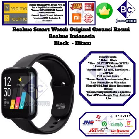 Jual Realme Smart Watch Real Me Smartwatch Original Resmi Black