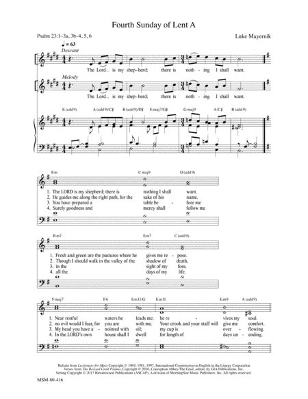 Fourth Sunday Of Lent A Downloadable By Luke Mayernik 4 Part Digital Sheet Music Sheet