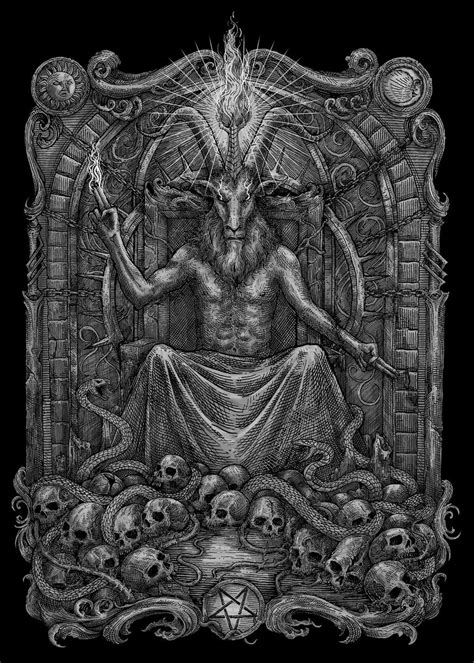 Gothic 666 Satan Baphomet Poster Picture Metal Print Paint By