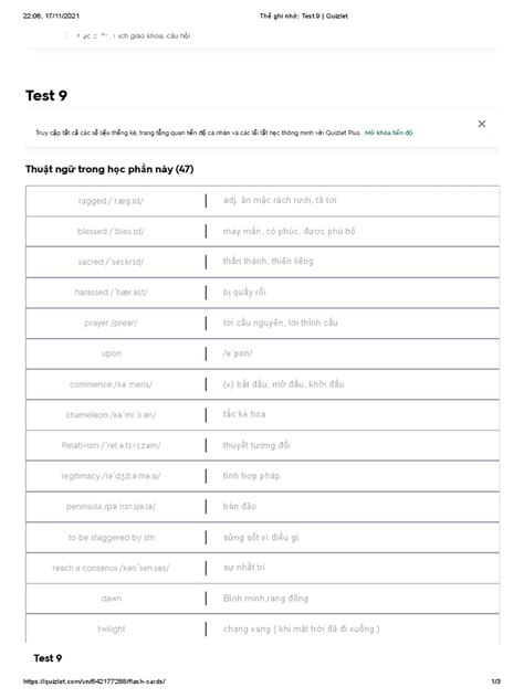 Thẻ Ghi Nhớ Test 9 Quizlet Pdf