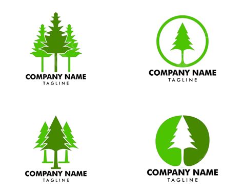 Set Of Pine Tree Logo Design Inspiration Beautiful Sign Outdoor Vector