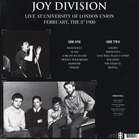 Joy Division Live At University Of London Union Vinyl Lp