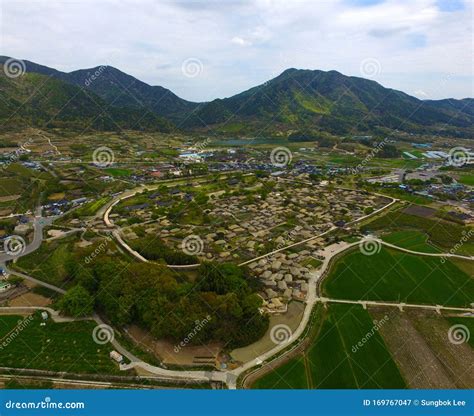 Aerial View Of Nakan Eupseong Fortress Suncheon Jeonnam South Korea