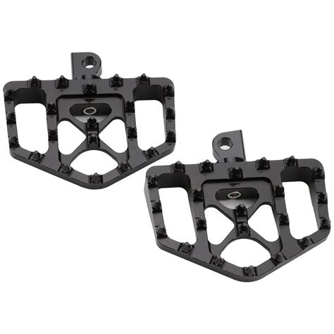 Snapklik Wide Foot Pegs Mx Floorboards Chopper Bobber Style Black