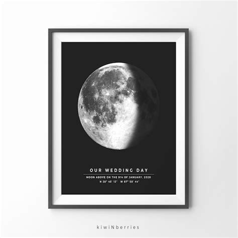 Printable Gift Custom Moon Print Personalized Moon Phase Etsy